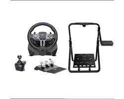 PXN - Sim Racing Starterspack - V9 Gen 2 & A9 - Racestuur - Pedalen & Shifter - Wheelstand - Geschikt voor PS4 / PS3 / PC / Switch / XBOX X/S - 900 / 270 graden - Inklapbaar - Met APP