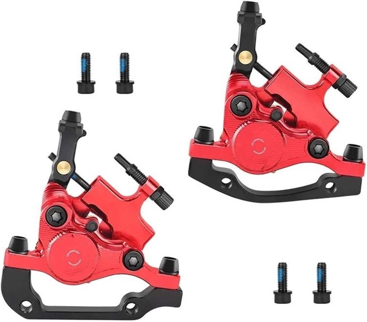 Fiets Remklauw - Schijfrem - Veilig Fietsen - Dubbele Zuiger - 51/74mm - Rood