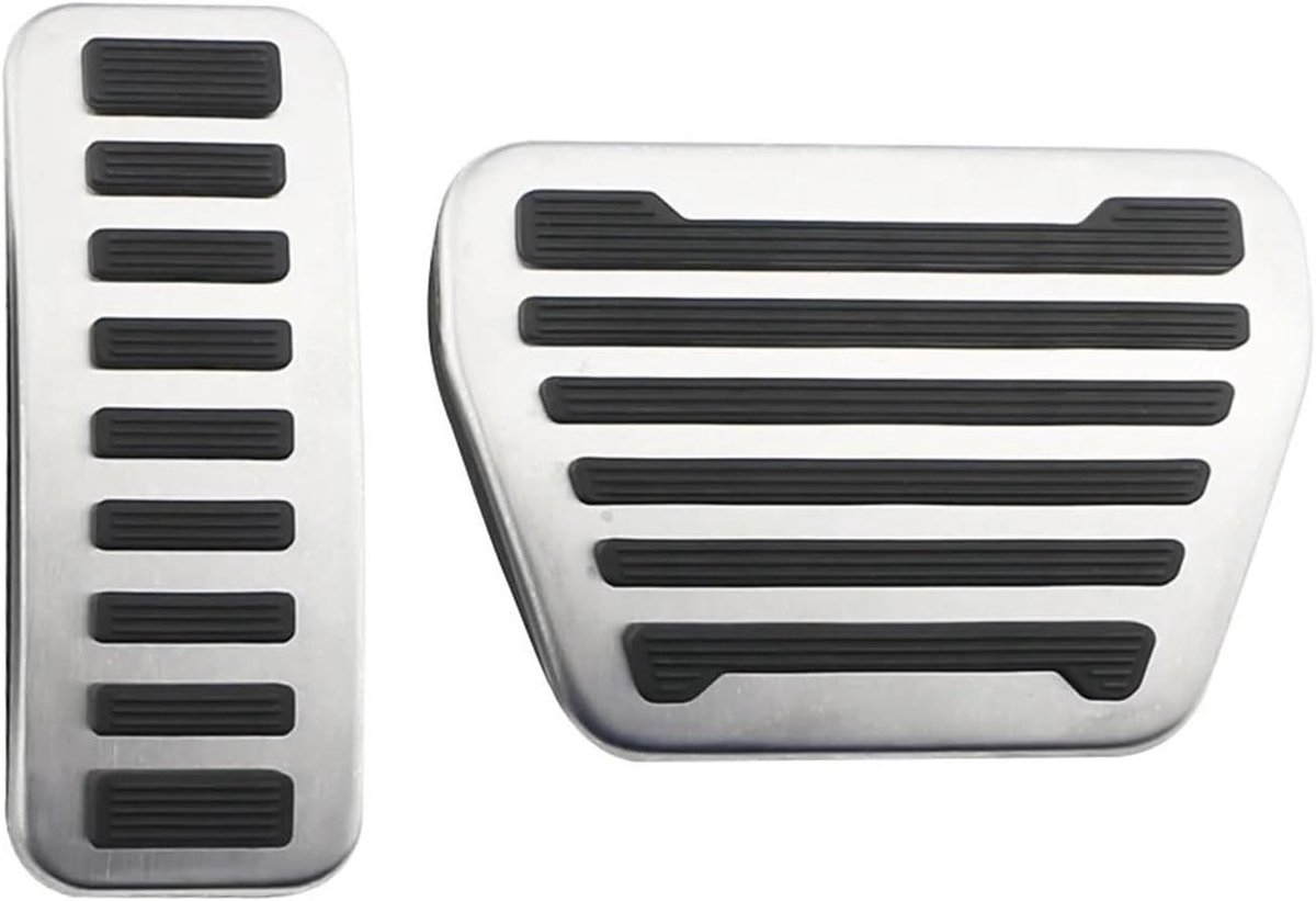 Pedaalhoezen Auto - Antislip Covers - Verbeterde Grip - Roestvrij Staal - 25x10x5 cm - Zilver