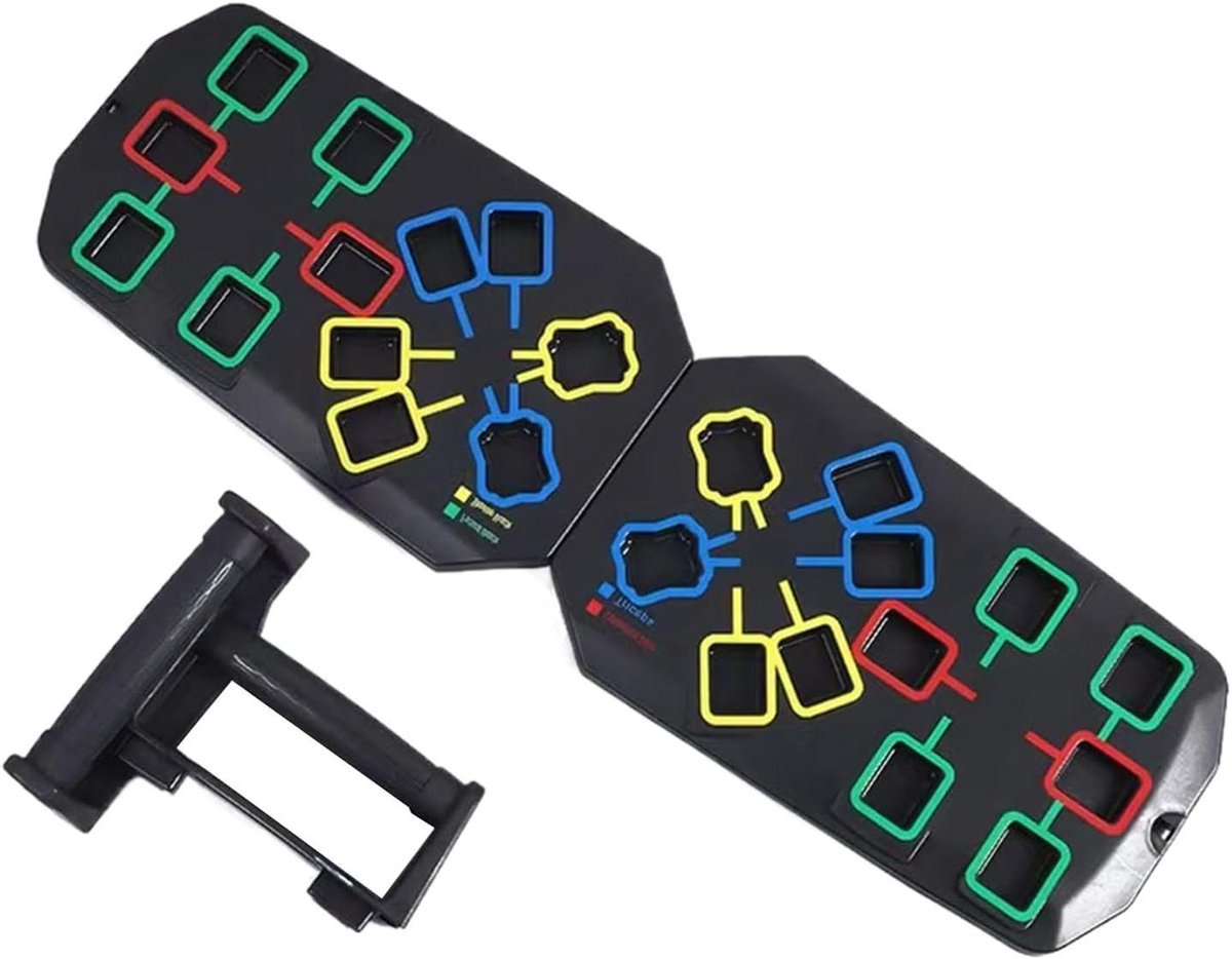 Opdruk Plank - Fitness Board - Bovenlichaam Trainen - Kleurgecodeerde Zones - 35x21x10 cm - Multicolor