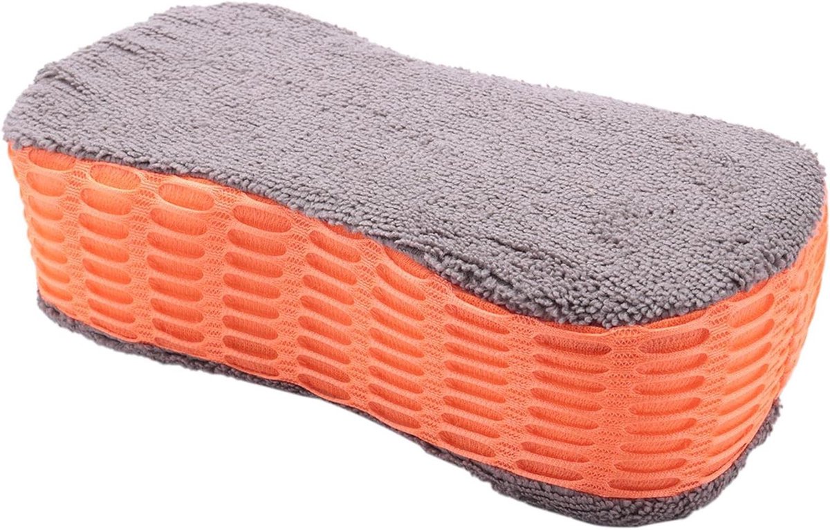 Autowas Spons - Dik Absorbent - Auto Reinigen - Uniek Perforatieoppervlak - 22x11x6.5cm - Oranje