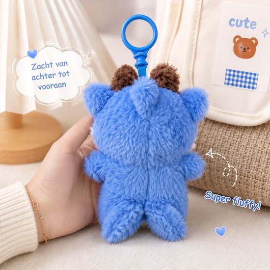 Monster Hoodie geschikt voor Labubu - Blauwe Onesie voor Poppen - Cute & Creepy Outfit Accessoire (Pop Niet Inbegrepen) van Merkloos — afbeelding 5