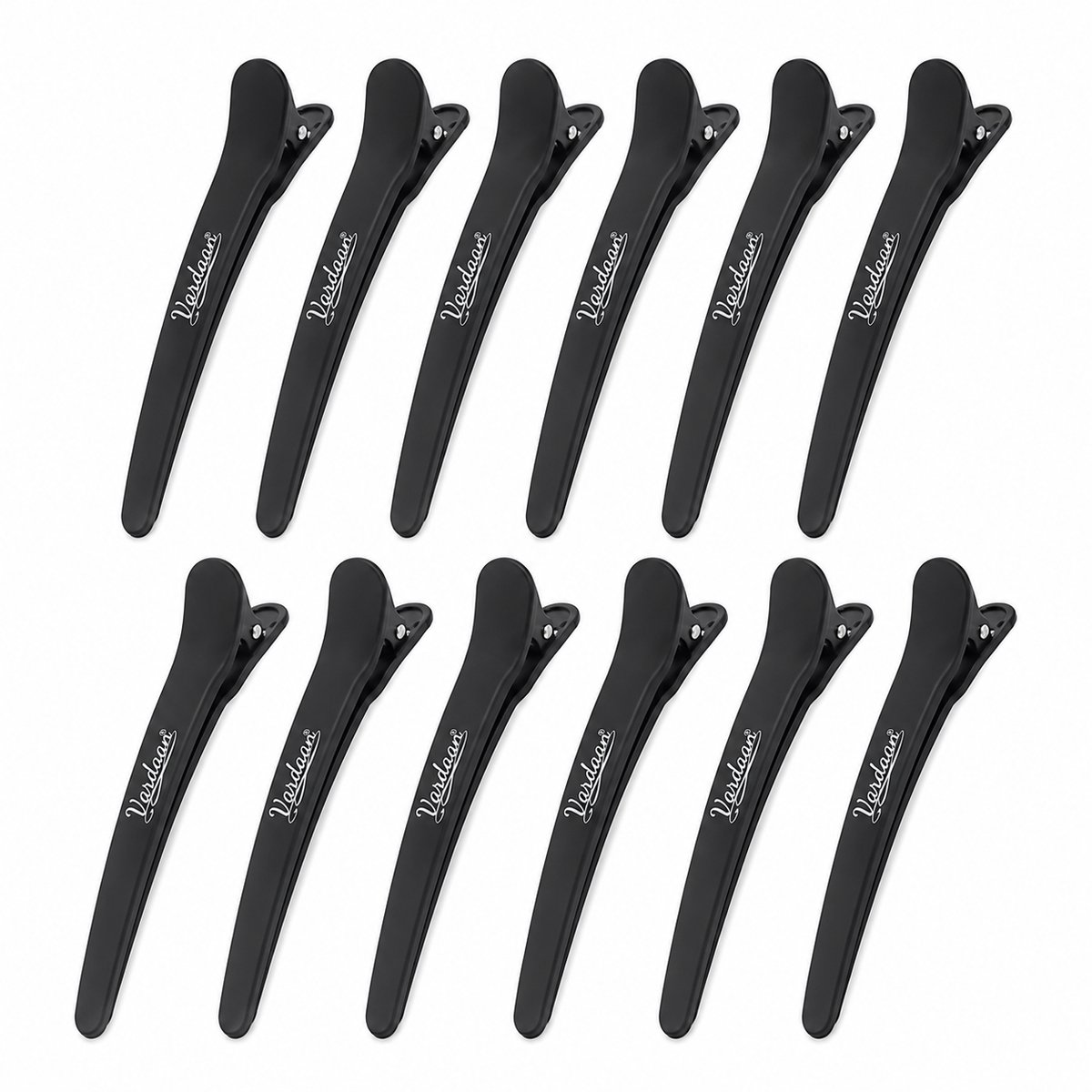 Vardaan Haarklem 12 Stuks Zwart – Haarklemmen – Grote Haarklem – Haarklem Zwart – Afdeelklemmen – Kappersklem – Professionele Haarklemmen – Krokodillen Haarklem – Haircrips – Afdeel Klem – Stevige Klem – Salon – Kappers Klemmen – Anti-Slip Klem