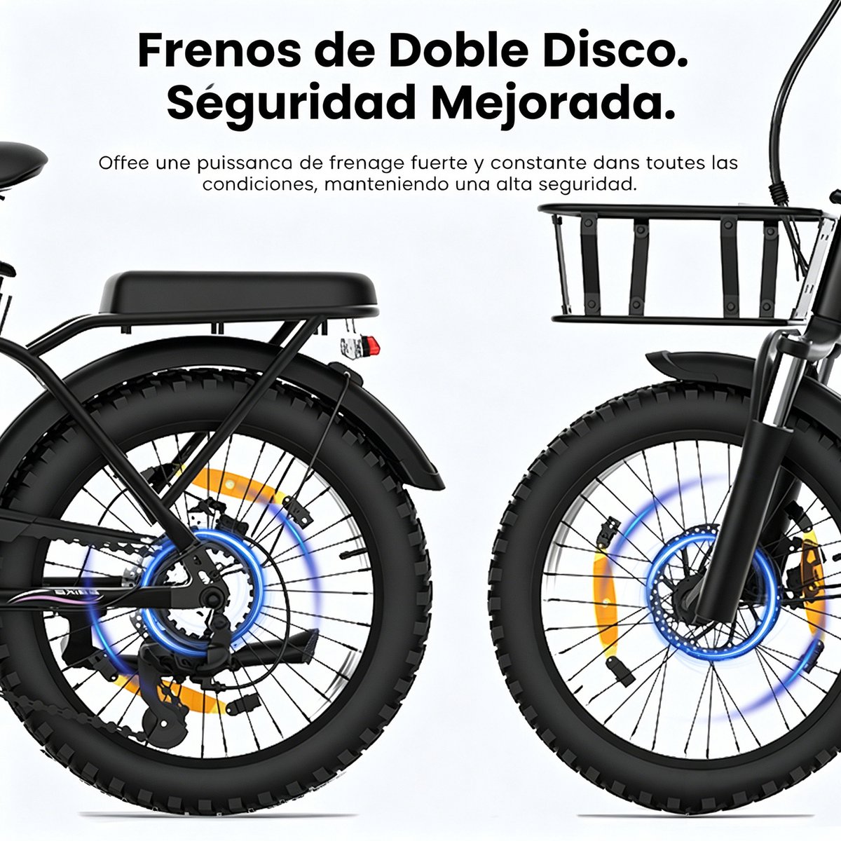 Runetic Elektrische fiets - Actieradius 80km - Verwijderbare batterij 36V13Ah - Motor 250W - 25KM/H - 20“* 3.0” opvouwbare City Commuter E-Bike – foto 5