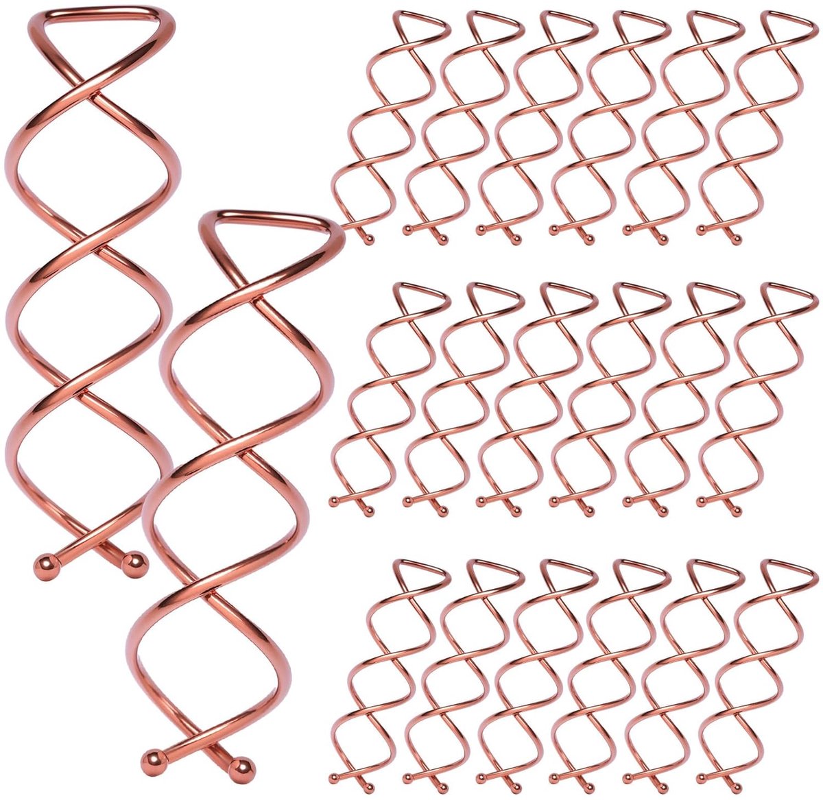 Haarspelden – Set van 20 – Spiraalspelden – Zacht ontwerp met afgeronde uiteinden – Geschikt voor vrouwen, meisjes en kinderen – Ideaal voor opsteekkapsels, twists en knotten – Stijlvol – Haarstylingaccessoires – Roségoud
