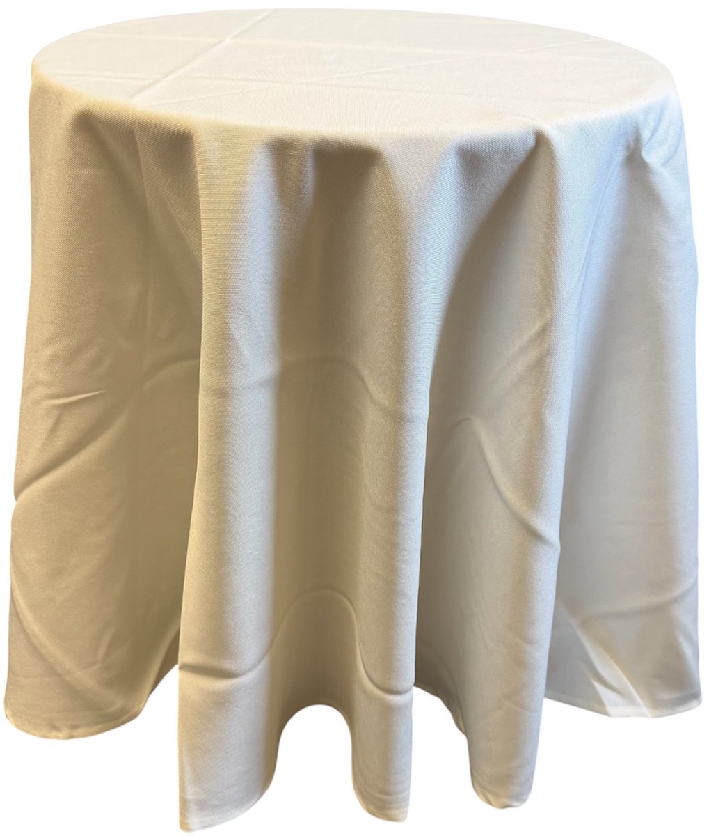 Tafelkleed - Onderkleed - Tafellaken - Ecru - Creme - Rond 135 cm