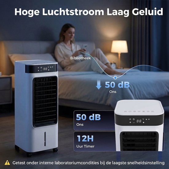 Aircooler - Mobiele Airco - Luchtkoeler - 3 windstanden - 24-uurs timer ...
