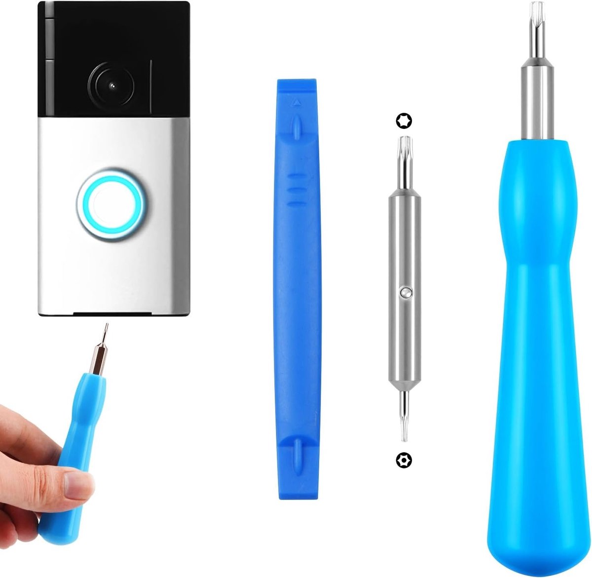 Schoevedraaier voor Video Deurbellen, Ideaal voor WiFi Wachtwoord Reset en Batterij Vervangen, T6/T15 Dopsleutel voor Diverse Modellen