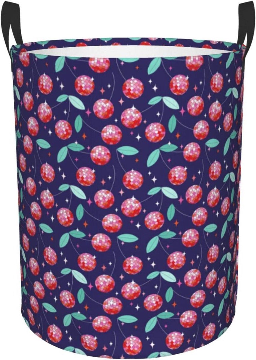 Wasmand Organizer Kledingmand Vuile Was Sorteren Opvouwbaar Ontwerp 40x50cm Kersen Print
