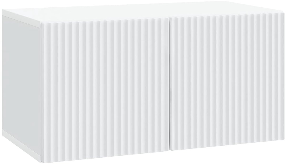 vidaXL - Wandmontage - TV-kast - Wit - 59,5 - x - 31 - x - 30 - cm - Bewerkt - hout