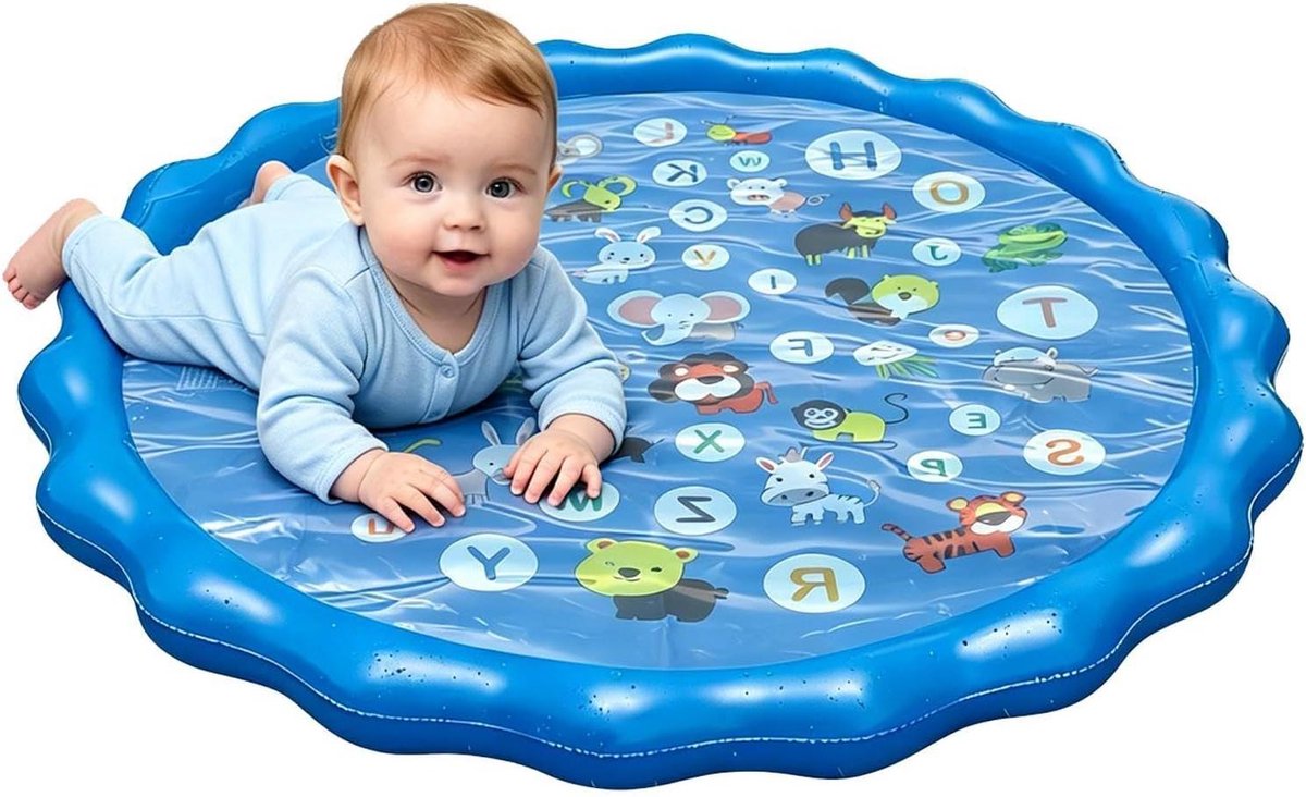 Waterspeelmat - Sproeimat Kinderen - Buiten Spelen - Dierenpatronen - 100 cm - Multicolor