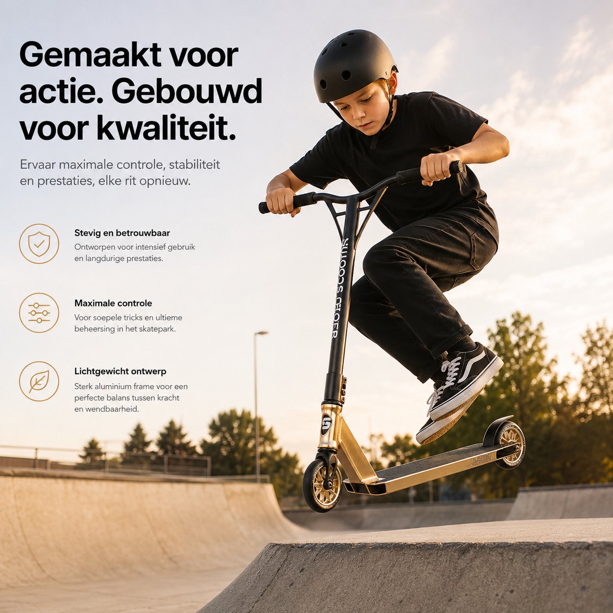 Suotu Stuntstep - Step - Kinderstep - Speelgoed Jongens/Meisjes - ABEC-7 - Aluminium -Champagne — afbeelding 2