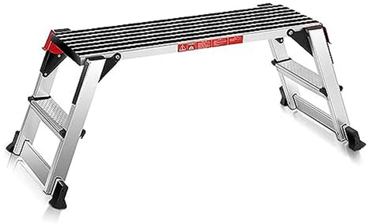 Werkplatform Aluminium - Opvouwbare Stekker - Klusklussen Thuis - Veiligheidsslot - 49.5 cm Hoog - Grijs