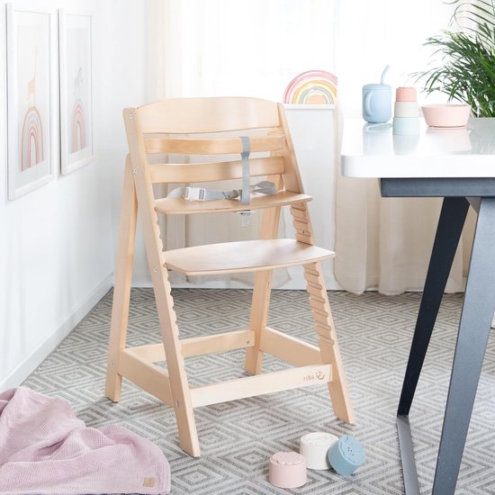 roba Treppenhochstuhl Sit Up III - Mitwachsender Baby Hochstuhl - ab 6 Monaten - Kinderhochstuhl aus Holz natur - Stuhl bis 70 kg belastbar, 1 Stück van Roba. — afbeelding 2