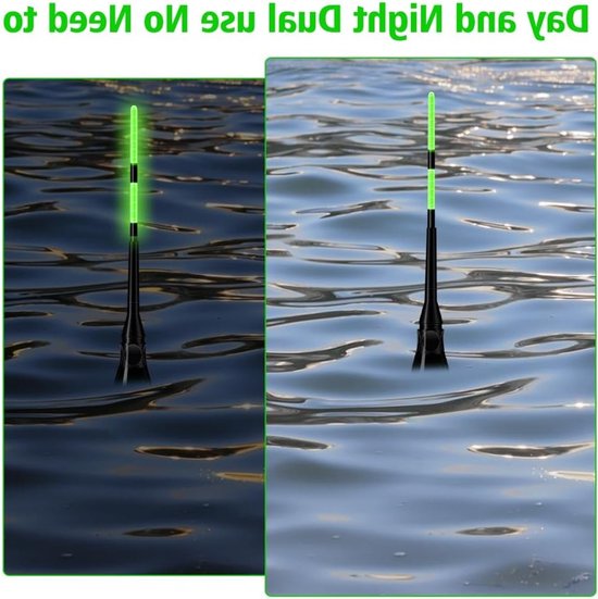 Dailygoods - Begonia 3 stuks led-dobbers, smart dobbers, met zwaartekrachtsensor, 1,2 g/1,8 g/2,2 g dobbers, hengelaccessoires met basis, plat water visdobbers met beetmelder voor aan het meer, rivier of vijver van Dailygoods — afbeelding 2