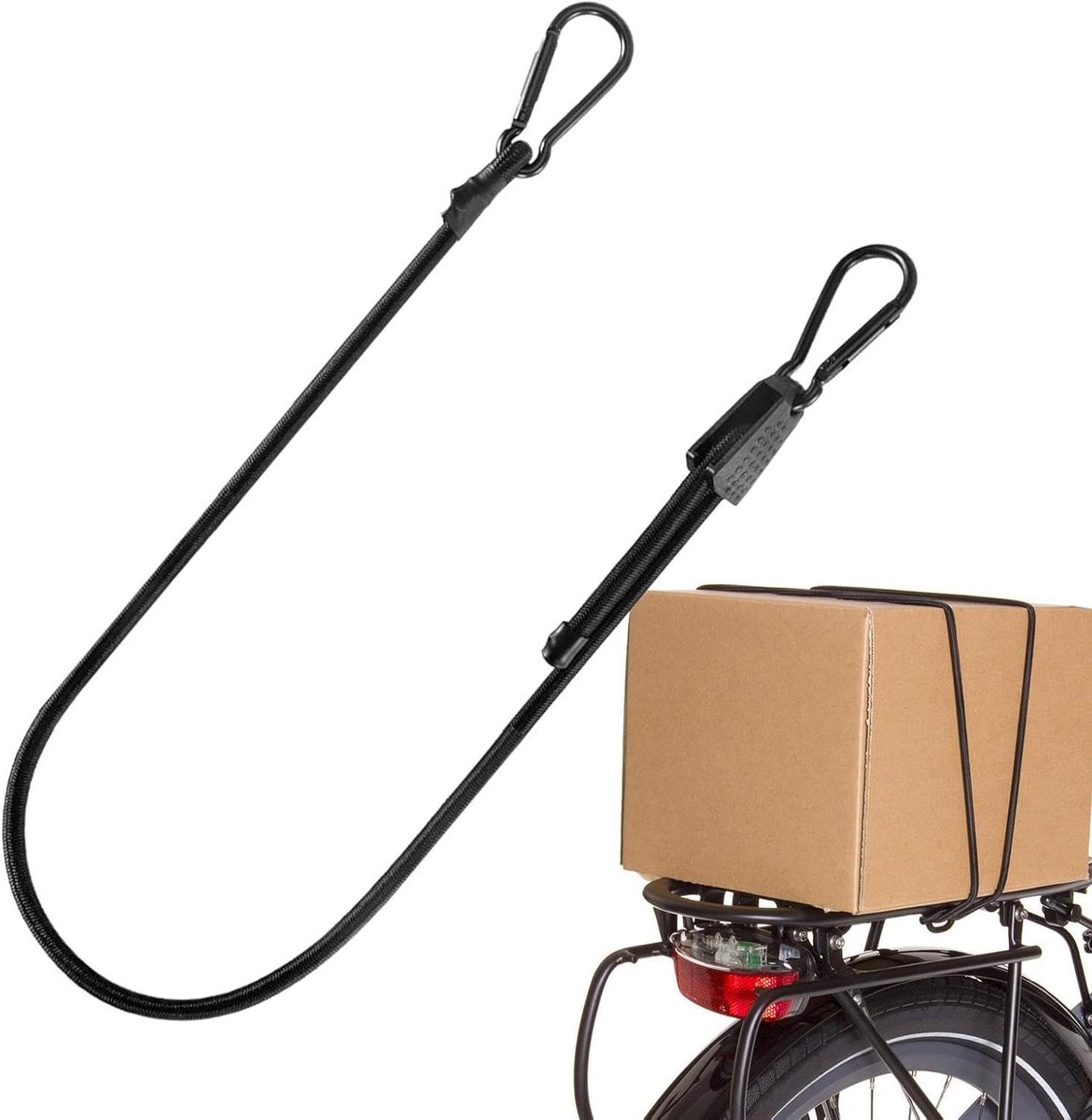 Bungee touwen - Elastische spanbanden - Lading vastzetten - Verstelbaar en UV-bestendig - 1 of 2 meter - Zwart