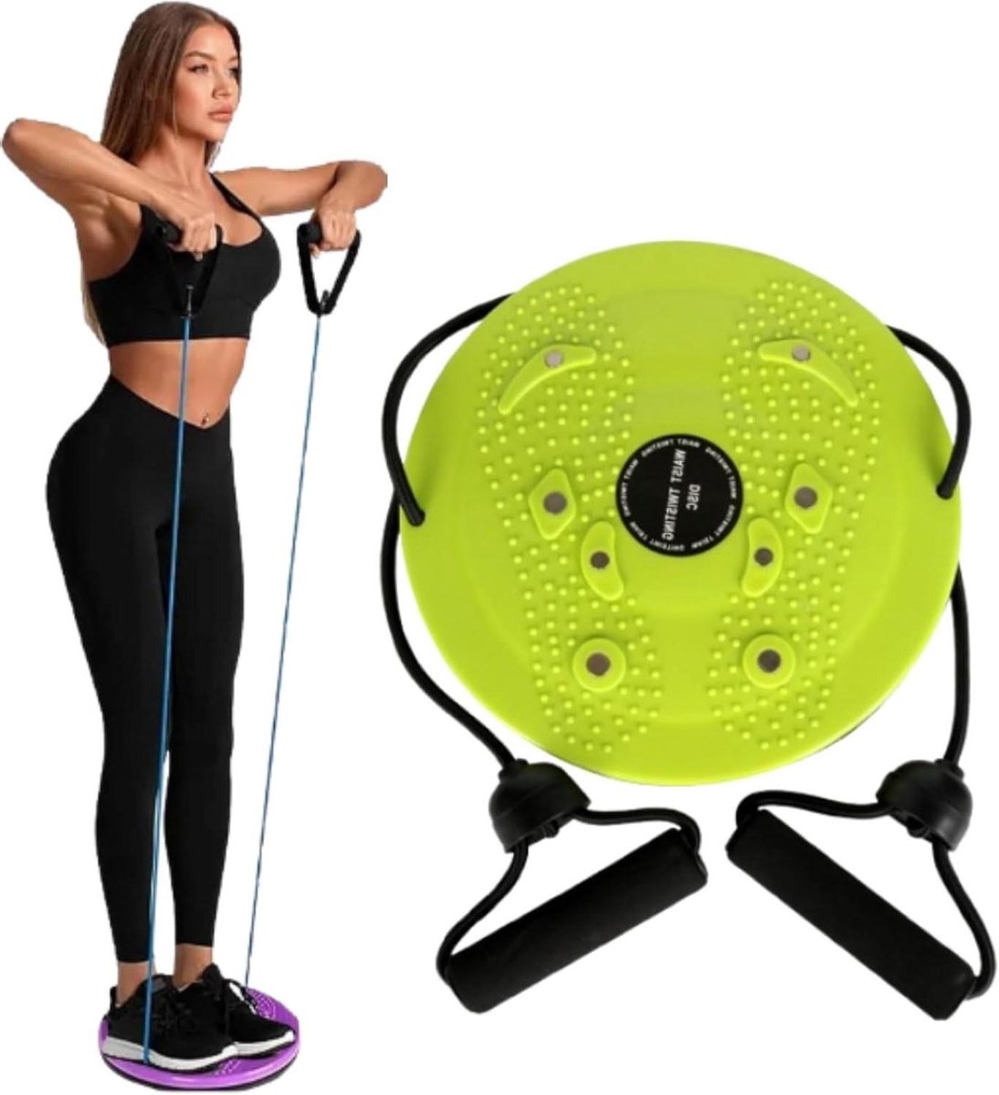 Taille Sculptor Twist - Draaiende Schijf - Taille Vormen - Met Massage Deeltjes - 25 cm Diameter - Groen