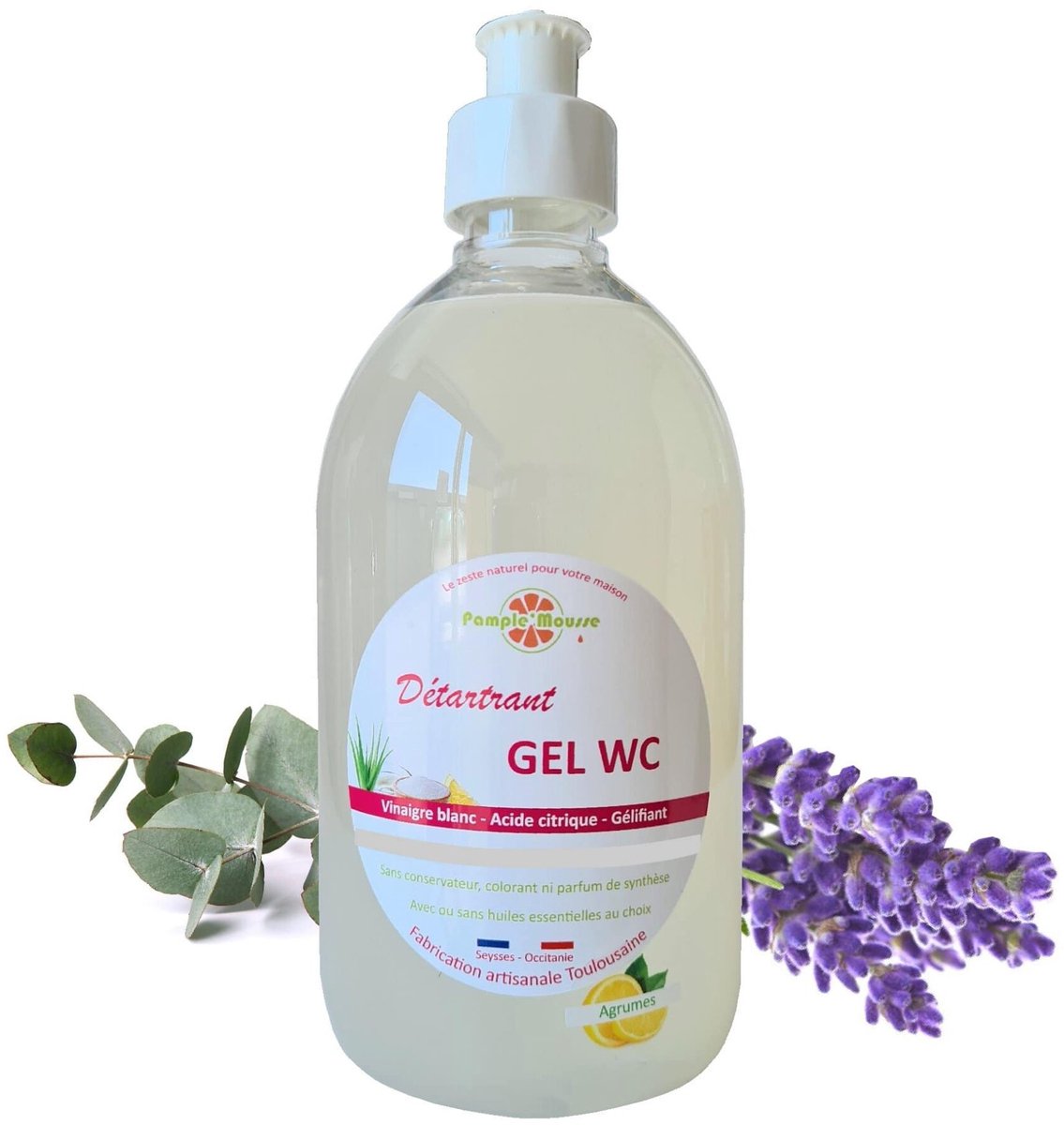 100% Plantaardige Marseille Toilet gel reiniger LAVENDEL- reinigt - ontkalkt - ontgeurt de WC- Marseille zeep 500ml