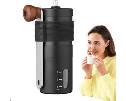 Handmatige Koffiemolen - Espressobonenmolen RVS - Verse Koffie Zetten - Precisie Conische Bramen - 125 x 48 cm - Zwart