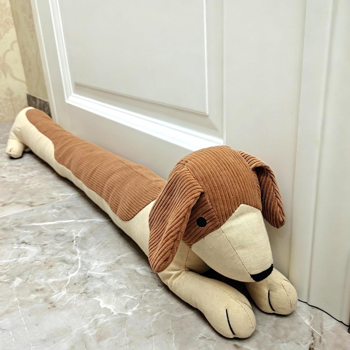 Deurstoper Hond - Tochtstrip Bodem - Tocht Buiten Houden - Zware Stoffen Vulling - 354 Inch Lengte - Grijs