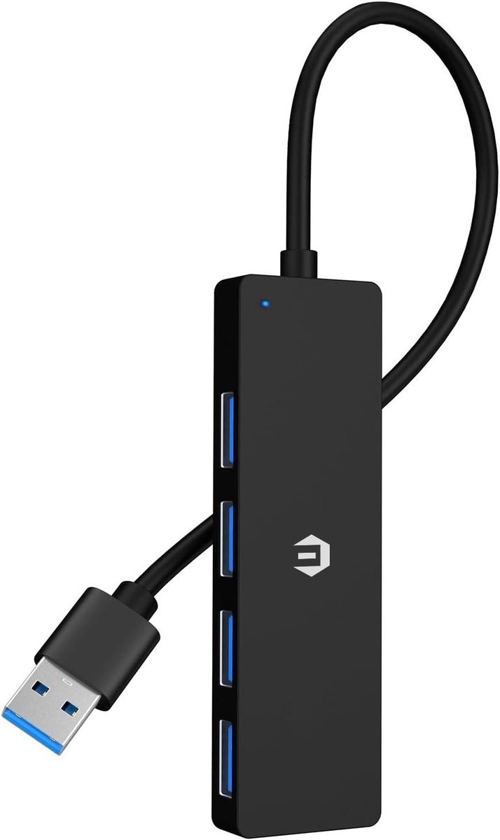 USB C-hub - Multipoort adapter - Extra poorten - Snelle dataoverdracht - 4 poorten - Zwart