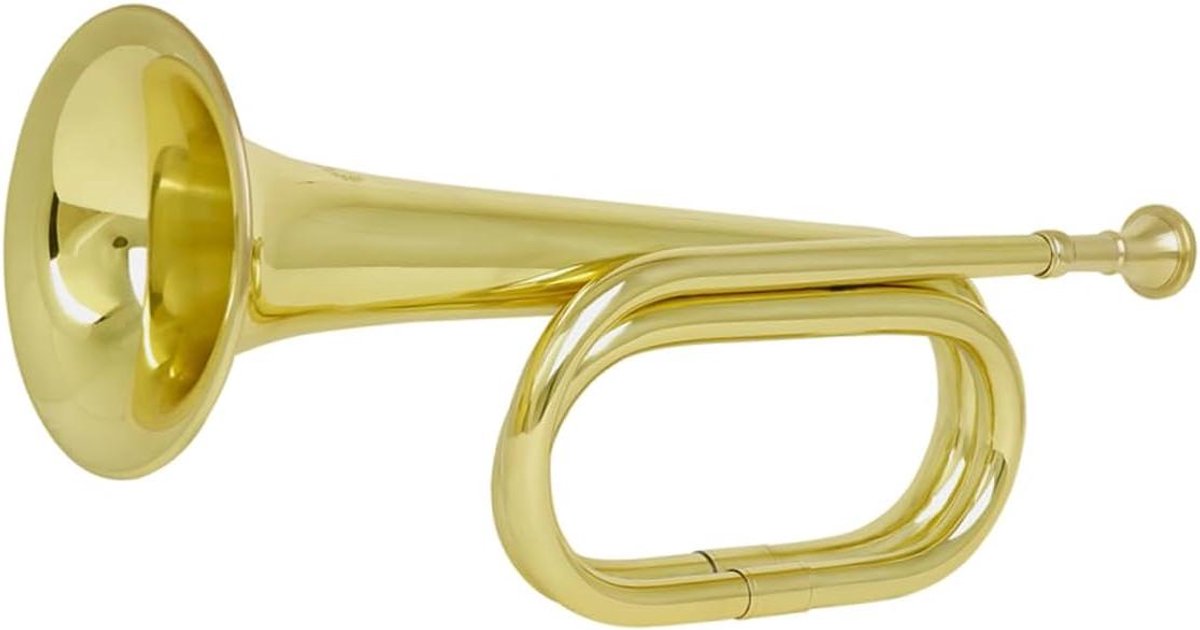 Koperen Trompet - Bugel Instrument - Muziek Maken - Beginner Vriendelijk - 34 cm Lengte - Gouden