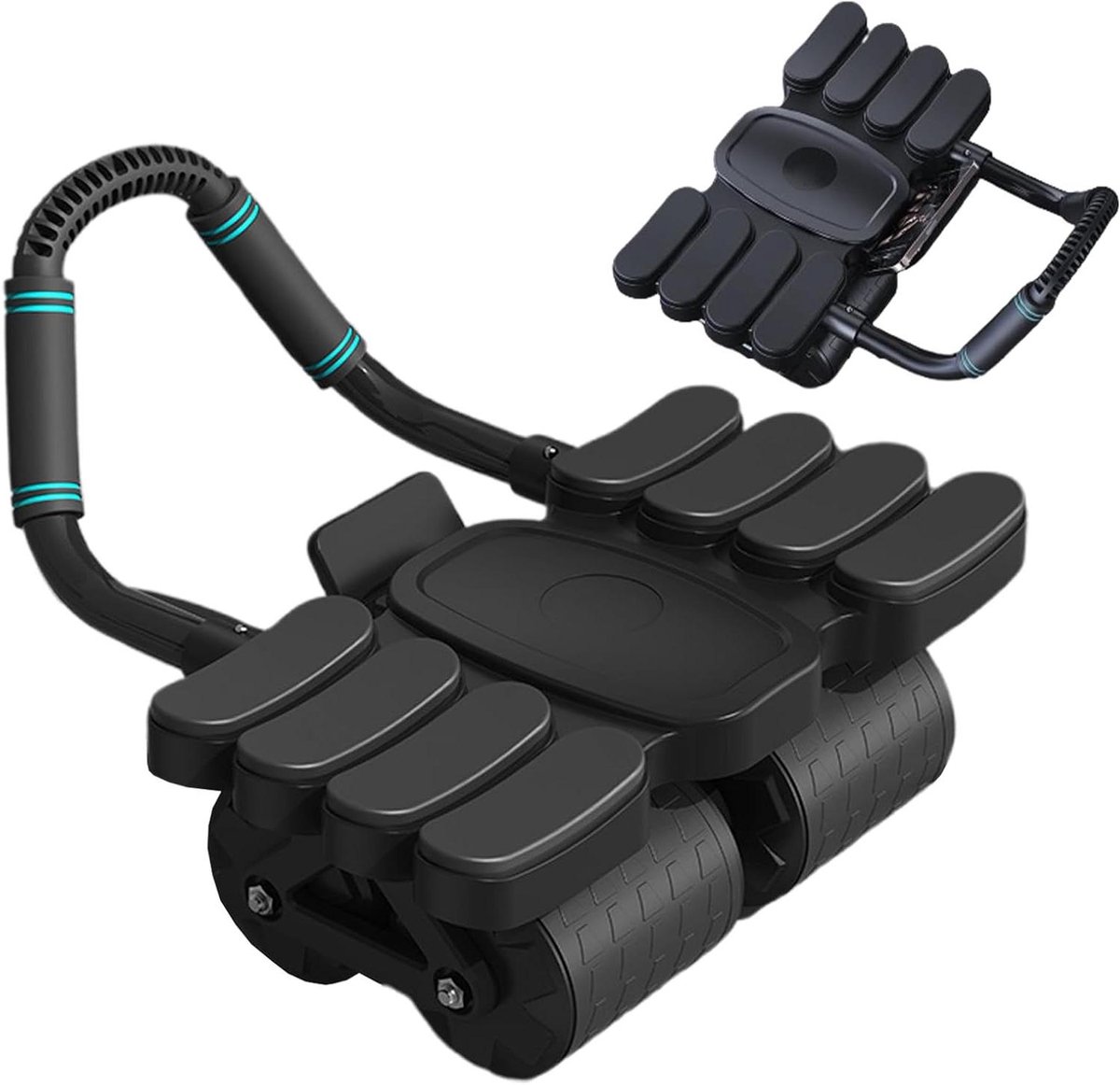 Buikspierwiel - Fitness Wiel - Core Training - Automatische Rebound - 42 x 36 x 24 cm - Zwart
