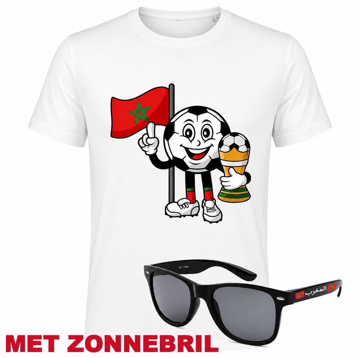 Marokko Voetbal Heren T-shirt - WK 2026 - Morocco Champions - Katoen Shirt