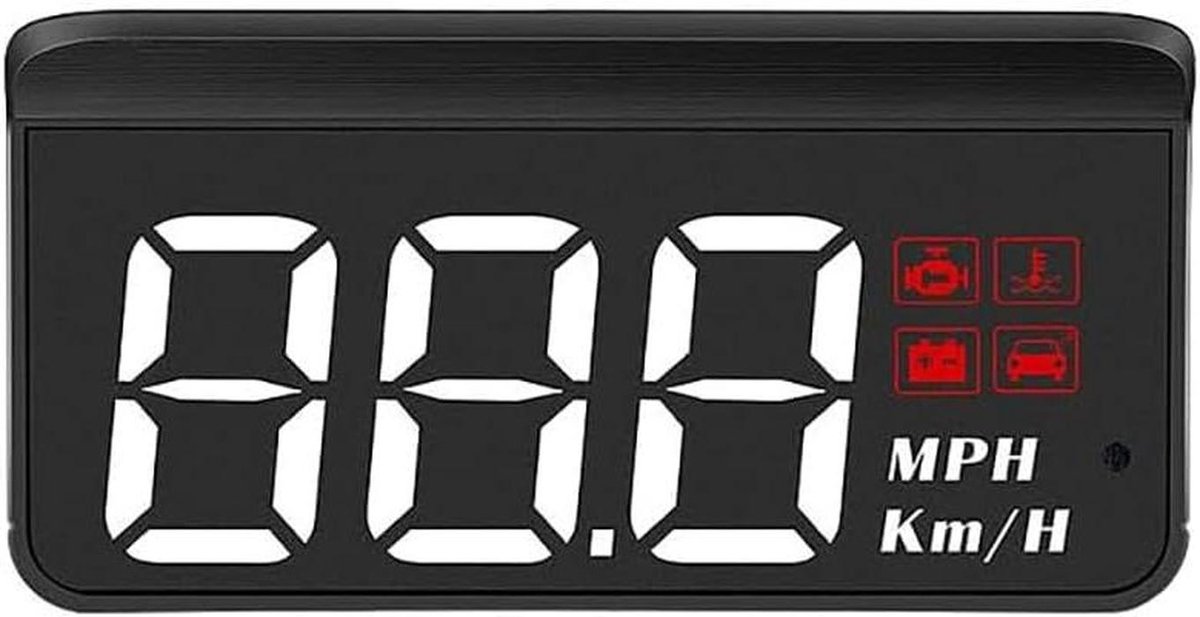 Head Up Display Auto - HUD Projectie - Veilig Rijden - Digitale Snelheidsweergave - 10mm - Zwart