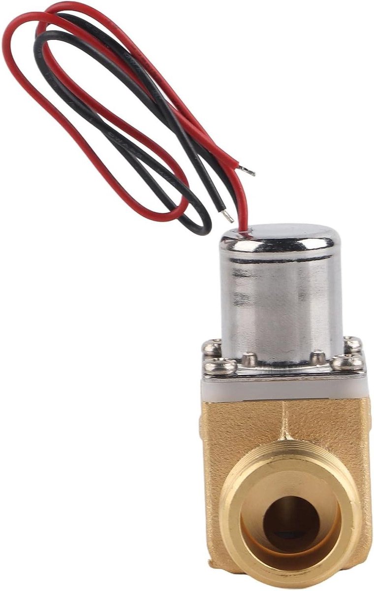 Messing Solenoïde Klep - Elektromagnetische Waterklep - Waterregeling - Energiezuinig - 1/2 inch - Messing