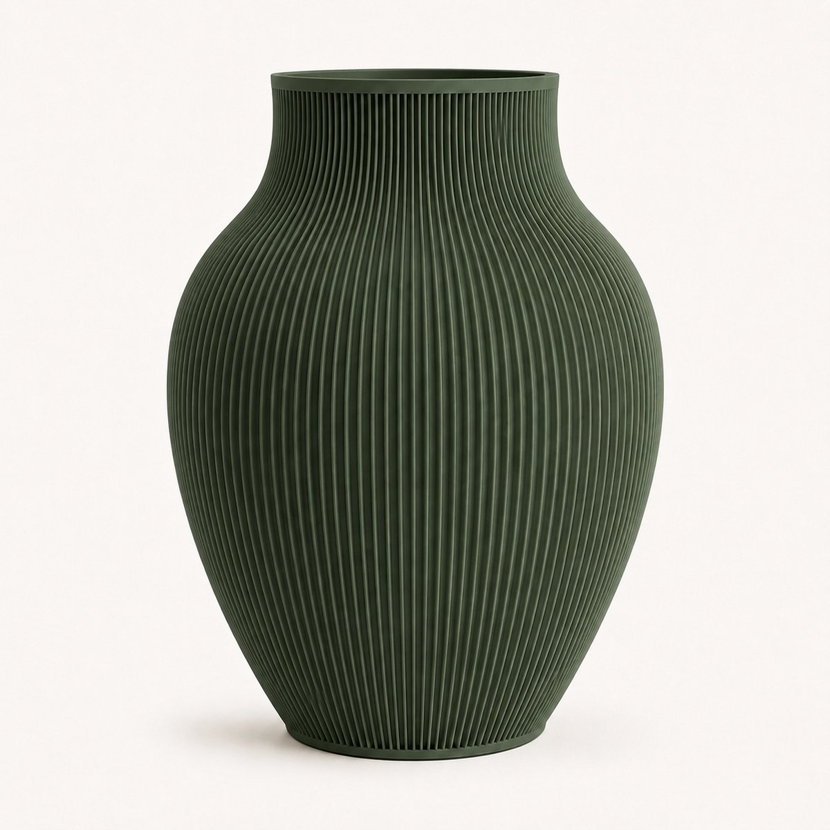 Tayo Japandi Vaas 32 cm Matt Donker groen – Ribbel Design Bloemenvaas – Waterdicht