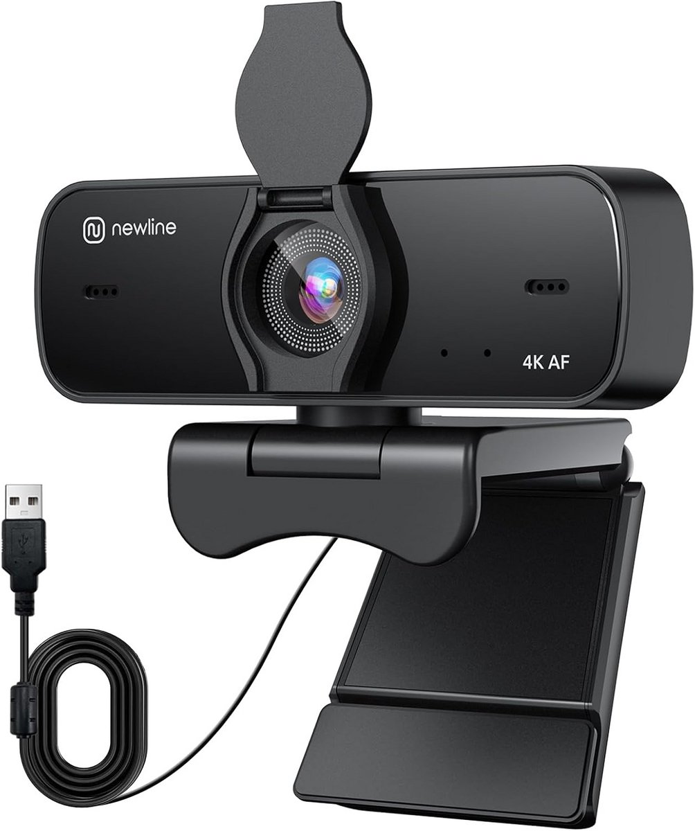 4K Webcam - PC Camera - Videobellen - Automatische Focus - Full HD - Zwart