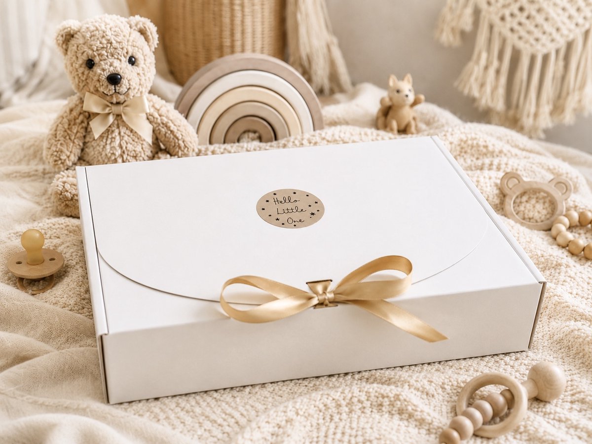 Blijeitje - Kraamcadeau Baby – Luxe Baby Giftbox Roze – Badjas, Muts & Slab – Geboortecadeau jongen meisje – foto 2