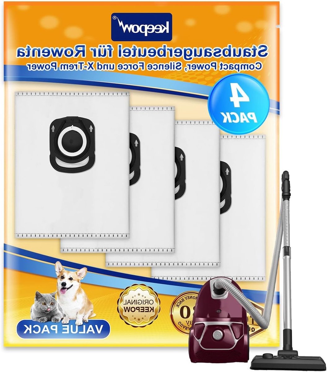 Set van 4 Vacuümzakken voor Compacte Stofzuigers, Geschikt voor Hygiene+, 99.99% Filtratie en Stofopname