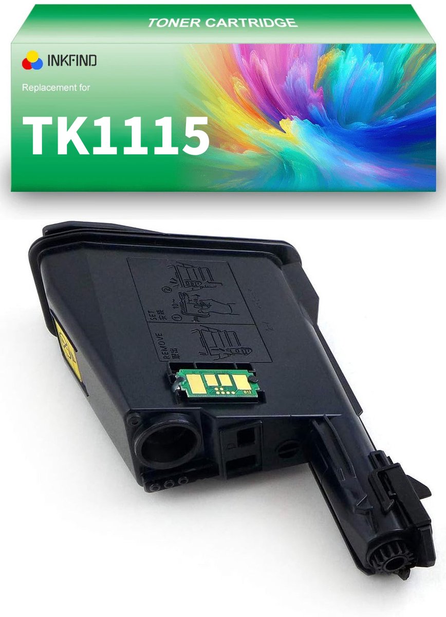 INKFIND TK1115 Zwart tonercartridge van 1 stuk compatibel met Kyocera TK1115 TK-1115 voor Kyocera FS-1041 FS-1220MFP FS-1320MFP 1-pack BK
