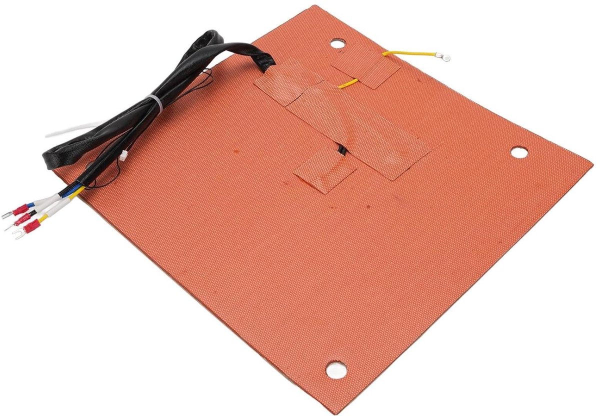 Silicone Verwarming Pad - Verwarmingsmat Hitteplaat - 3D Printer Bed - Zelfklevende Achterkant - 305 x 301mm - Zwart