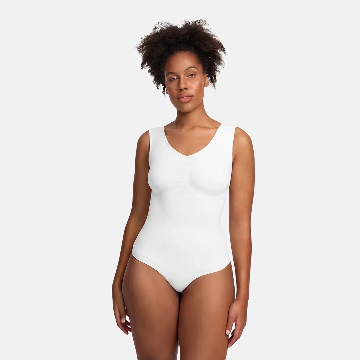 cfab by creamy fabrics Creamy Fabrics - Tank Bodysuit Sculpting Shapewear Met Slip - Ademend - Anti-Zweet - Ultra Zacht - Comfortabel - Sculptend - Perfecte Pasvorm - Wit -
