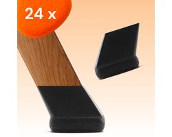 FLOOQ Premium Stoelpootdoppen Flexibel Rechthoekig Schuin 32 x 15mm - Anti-Kras Vilt - Stoelpoot beschermers - Vloerbescherming - 24 Stuks – Frits