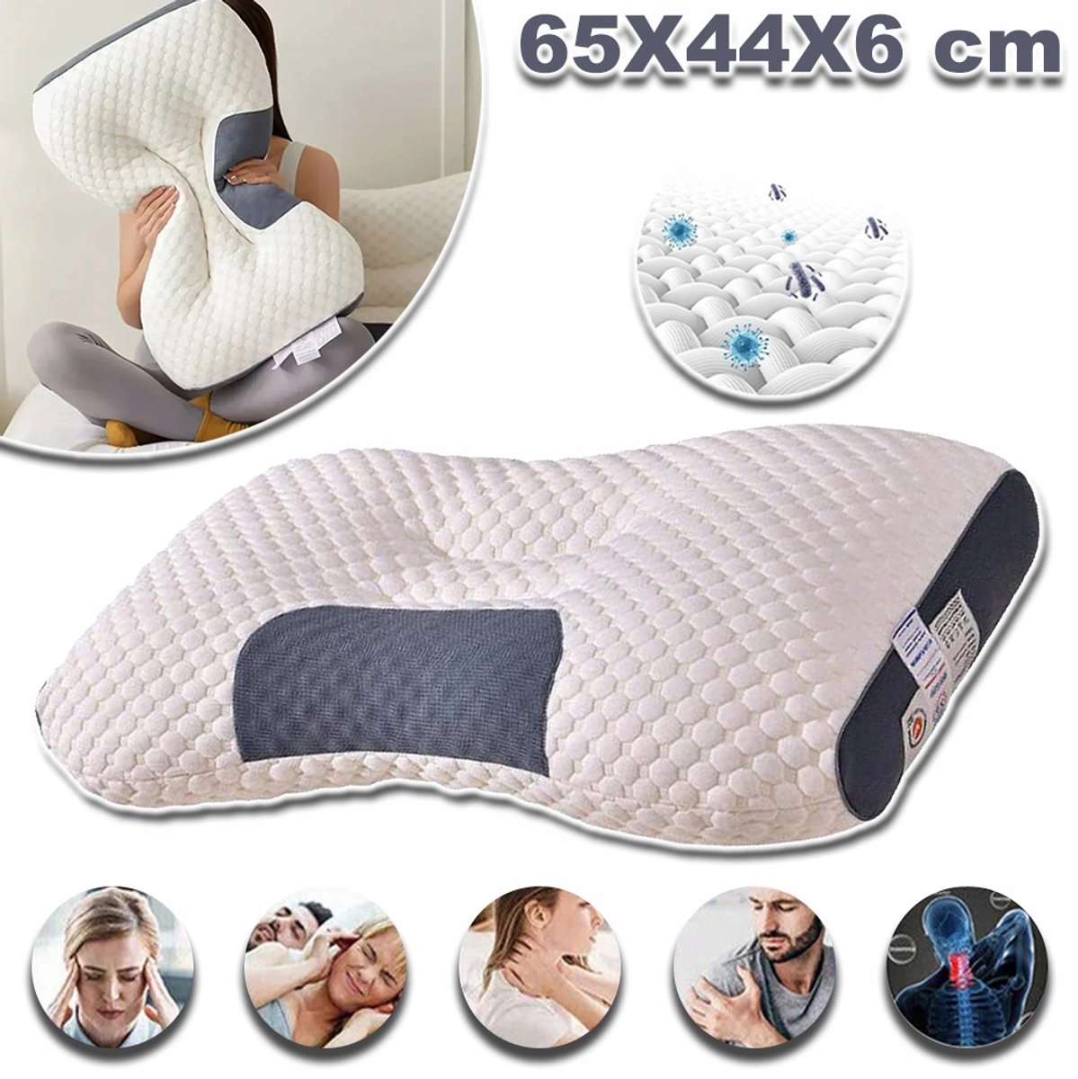 Ultrazachte Neksteunkussens - Premium Kusseninzetstukken Met Afneembare - Machinewasbare Hoezen Voor Ultiem Comfort Diepe Slaap - Ademende Stof - Moderne Slaapkamer Essentieel - Woondecoratie Cadeau