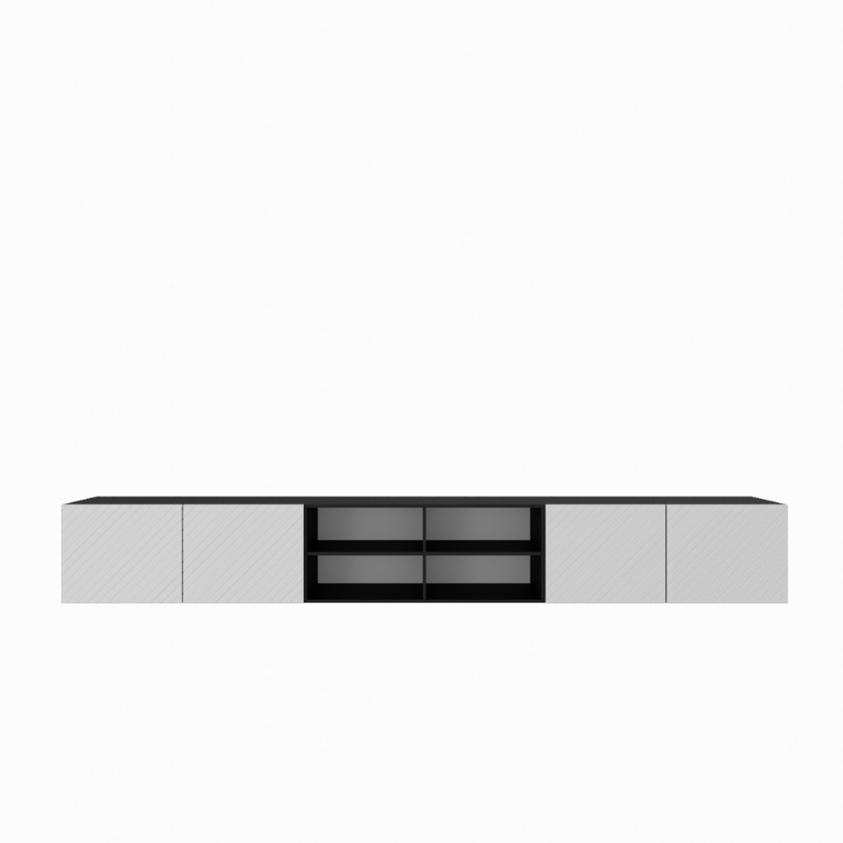 TV-kast Nicole IV 300 (3x100) cm (zwart + wit)