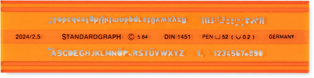 Lettersjabloon Standardgraph H-profiel vetgedrukt, recht 2,5mm - SG-2024-25