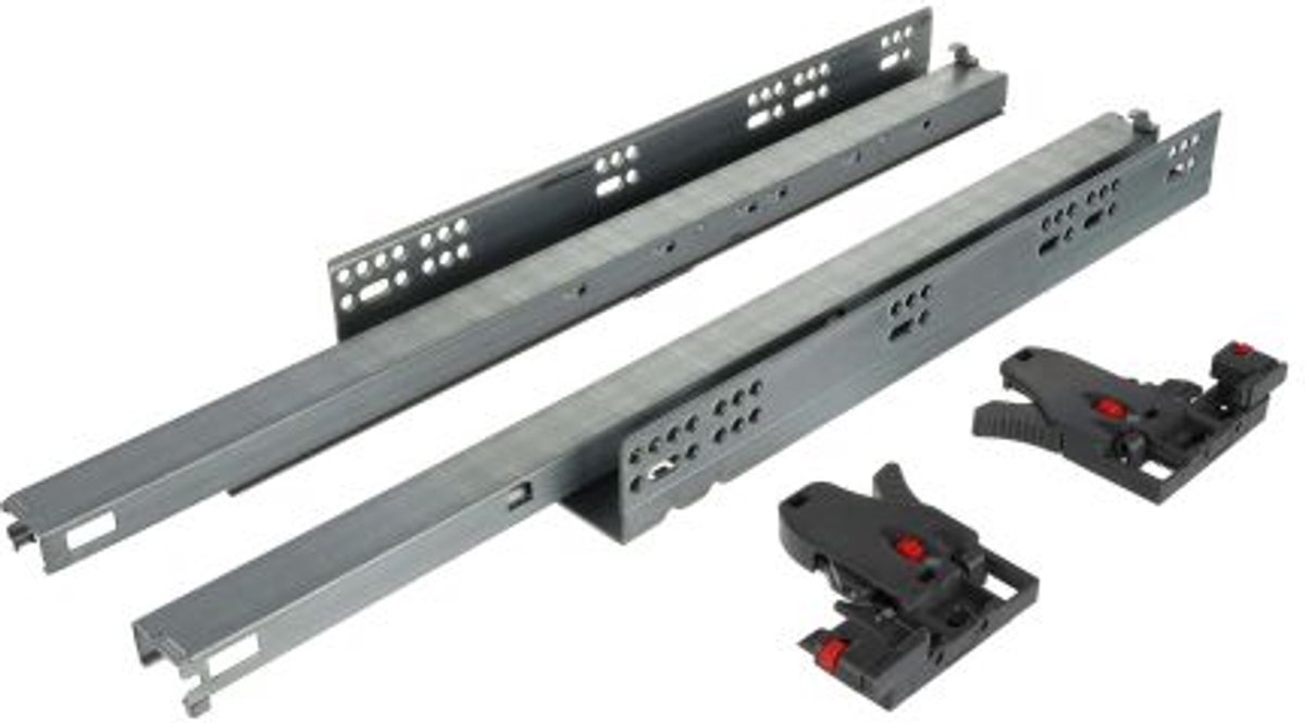 Ladegeleider bodemmontage - 550mm - Push-to-open - 35kg