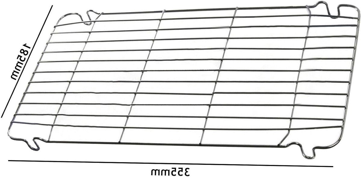 Oven Grillrooster - Grill Pan Grid - Oven Accessoire - Premium Kwaliteit - 355 x 185mm - Zilver