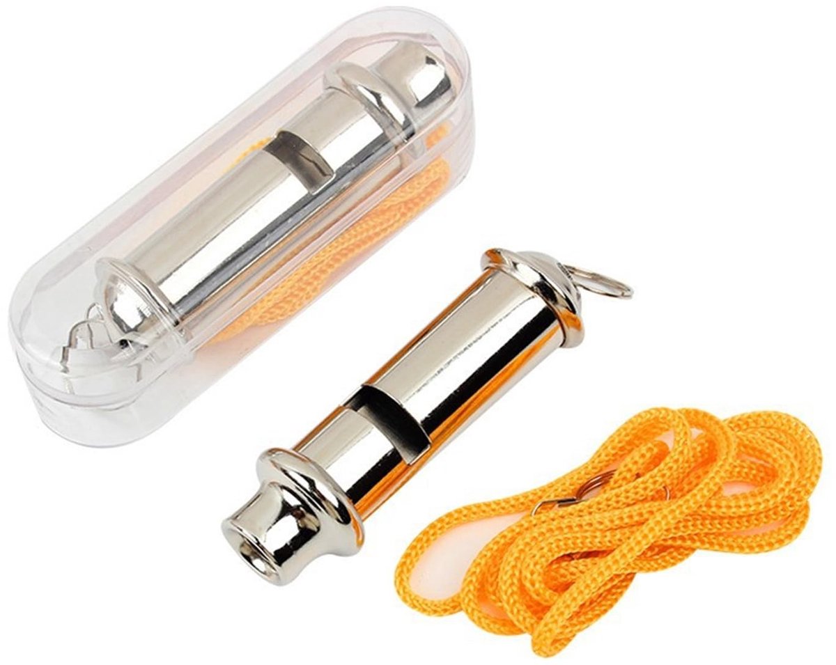 Allecto - RVS Noodfluit met Halsband - Super Luide Alarmfluit voor Outdoor Activiteiten