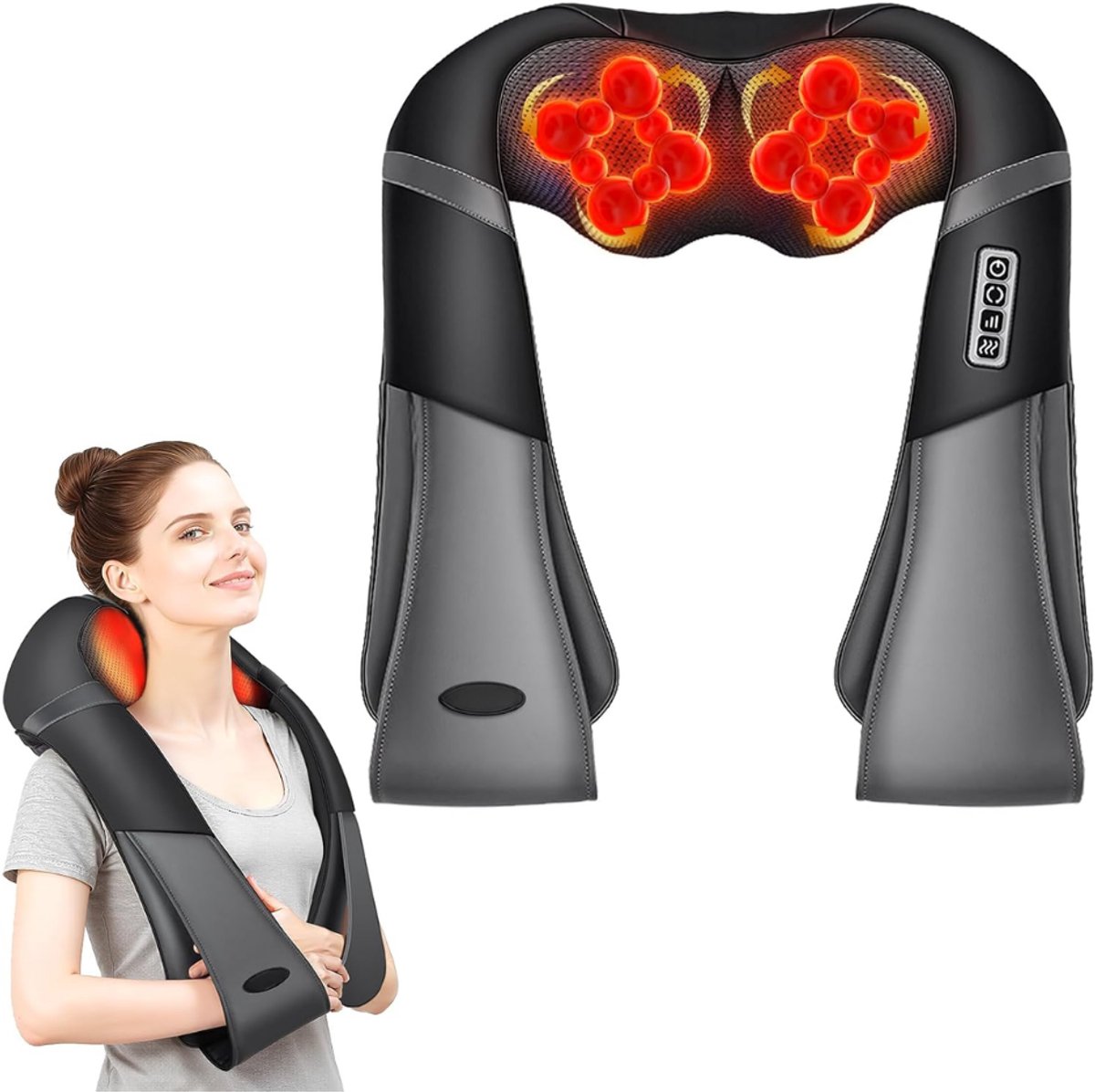 Nekmassage Apparaat - Schoudermassageapparaat - 16 Massageballen - 3 Snelheden - Gebruiksvriendelijk