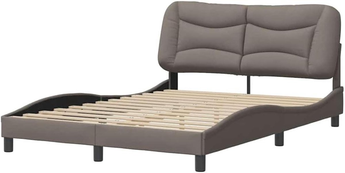 Bedframe met hoofdbord - Stoffen bed ombouw - Goede nachtrust - Comfortabel hoofdkussen - 
