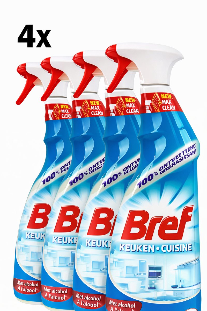 (4x) Bref Spray Keuken Met Alcohol 4x750ml