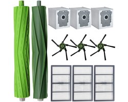 onderdelen compatibel met stofzuiger iRobot Roomba S9/S9 Plus - Inhoud van de set: 2 x rolborstels 3 x HEPA-filter 3 x zijborstels 3 x stofzak - hoogwaardige vervanging