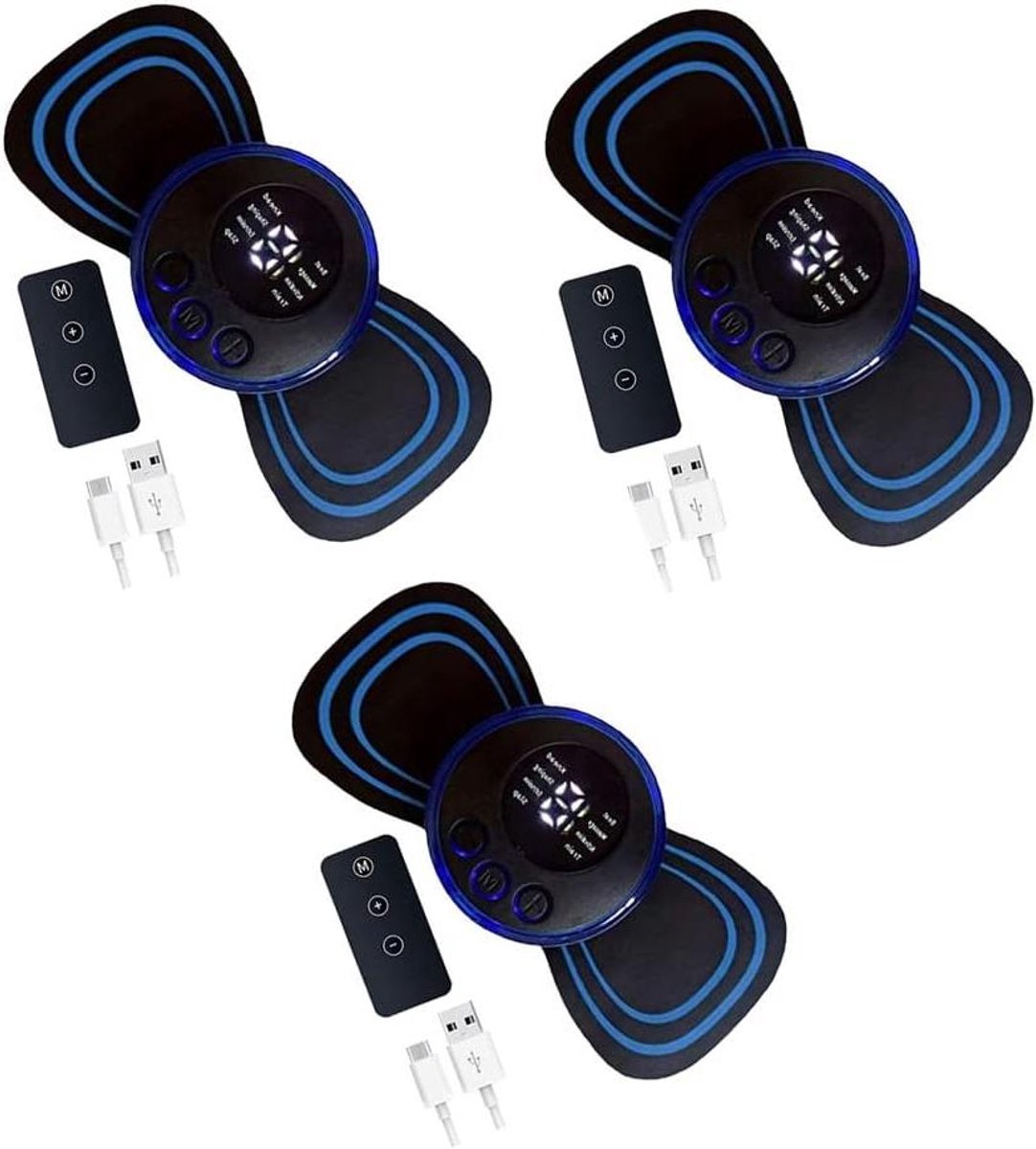 Nekmassageapparaat - Spierstimulator - Spierontspanning - EMS technologie - 15 cm - Blauw