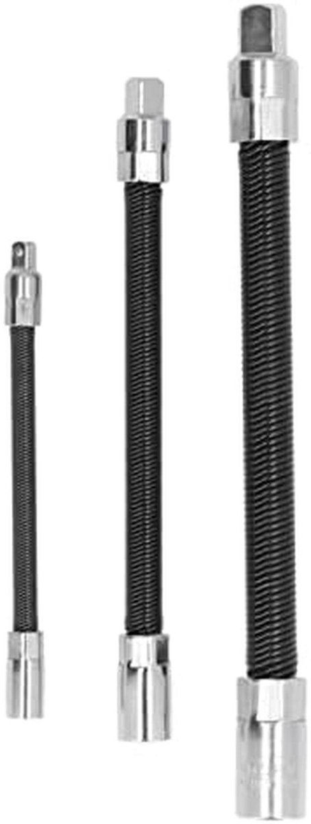 Verlengstang Set - Flexibele Adapter - Bereik Lastige Plekken - Magnetische Bithouder - 3 Maten - Zwart